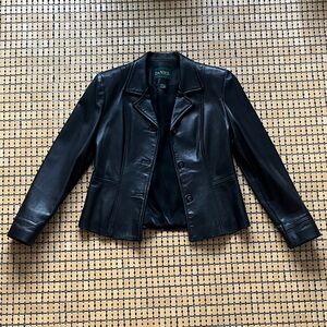 Danier Women's Classic Black Leather Jacket